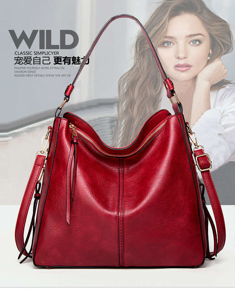 65 Bags Shiling Autumn New Handbag, Single Shoulder Crossbody PU Women's Tote Bag, Large Capacity Bag
