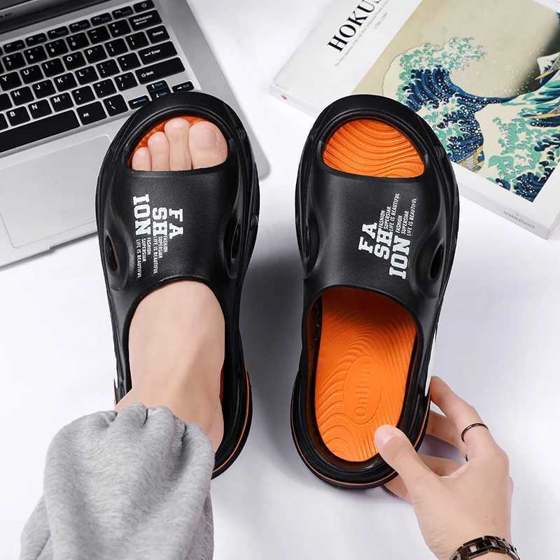 EVA Mens Slippers Thick Bottom Mens Soft Comfortable Casual Shoes Men Slip- Sandals Beach High-elastic Male Slides Hot SaleXJ250326