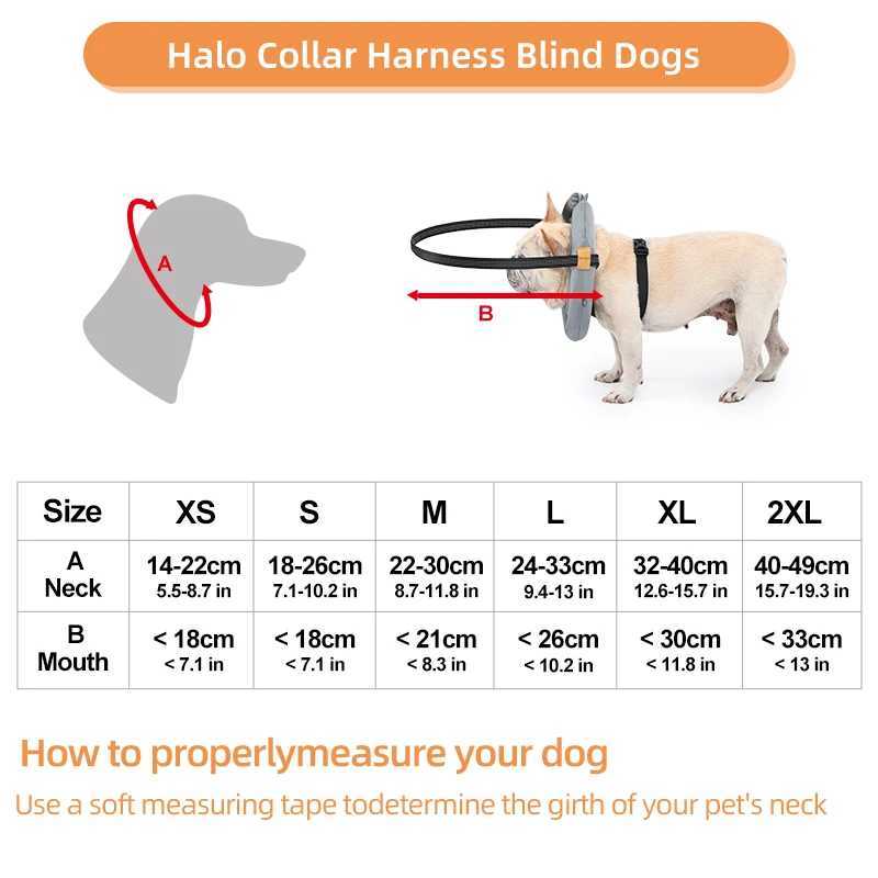 Blind dog collar pet seat belt adjustable reflective guide device anti-collision collar suitable for protecting blind dogs and cats X250326