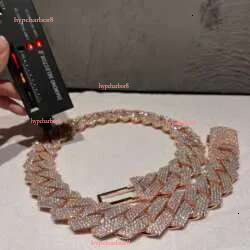 Bulky Prong Setting 20Mm 4 Rows Sterg Sier Iced Out VVS Moissanite Cuban k Chain