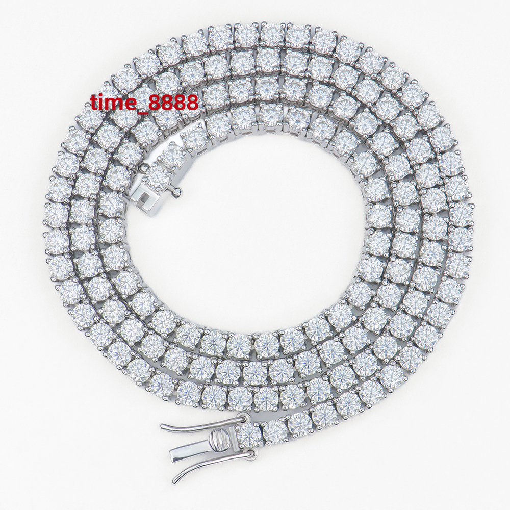 925 Silver Moissanite Tennis Chain 3mm Shining Moissanite Fashion Necklace