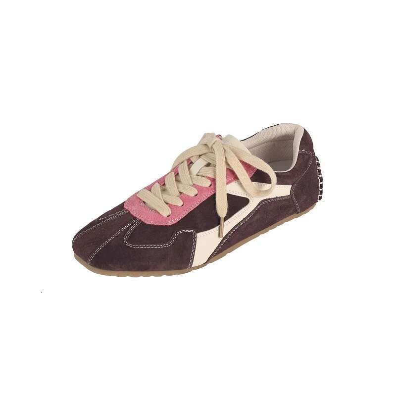 Women's Sports Lace-Up Girls Cozy Mixed Color Spring Autumn Flats Fashion Women Sneakers Cowsuede Casual Shoes