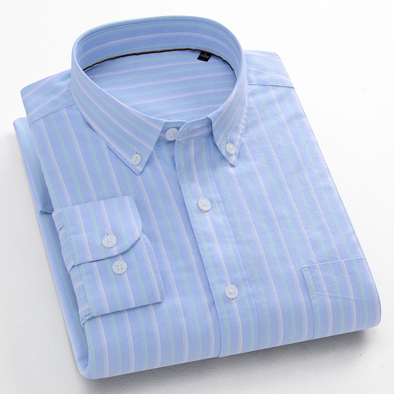 Spring Autumn New Cotton Long sleeved Men's with Cow's Premium Sensation and Tianjin Textile Stripe Versatile Color blocked Shirt for Men M0