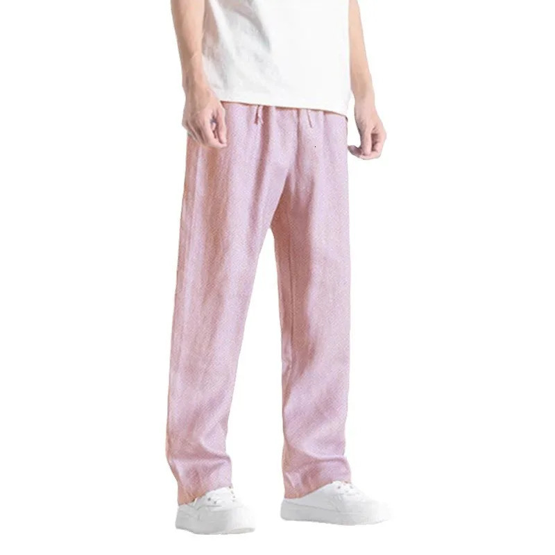2024 Korean Folding Solid Color Mens Casual Long Style Classic Four Seasons Straight Wide Leg Pants Light Blue Grey Black 5XL 250326