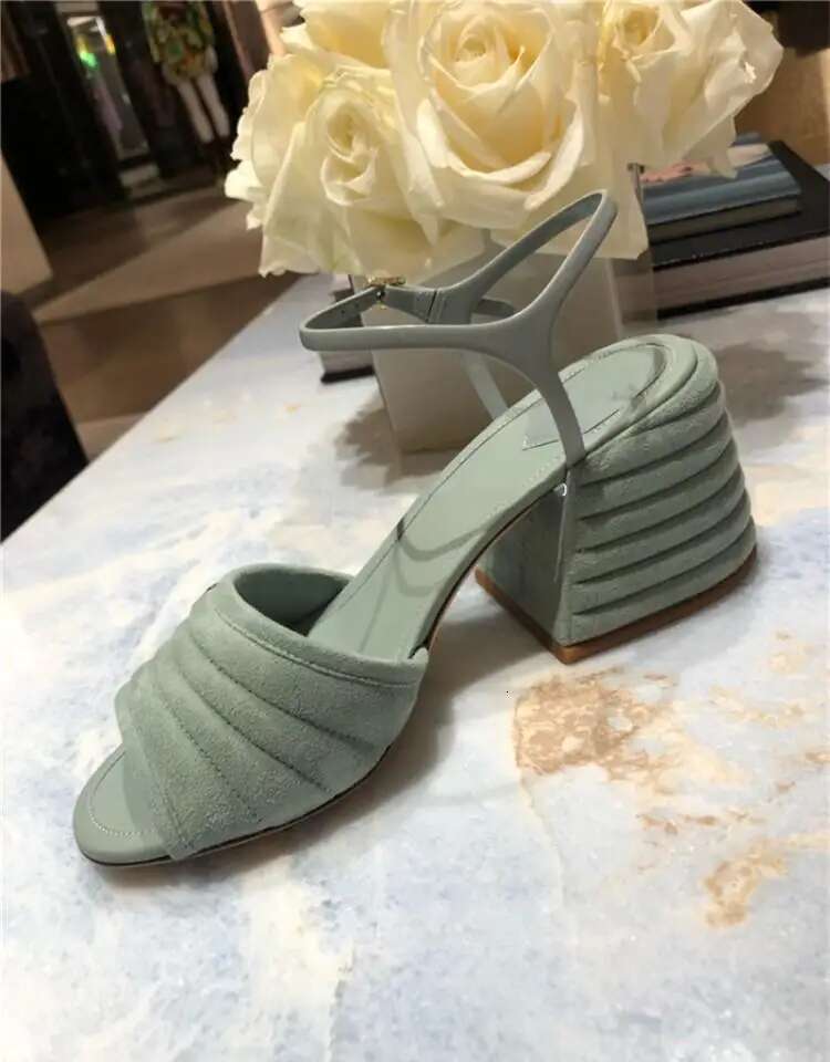 Pink High Heels Sandals Fashion PU Leather Peep Toe Chunky Heel 6CM Woman Concise Ankle Buckle Shoes Elegant Summer New