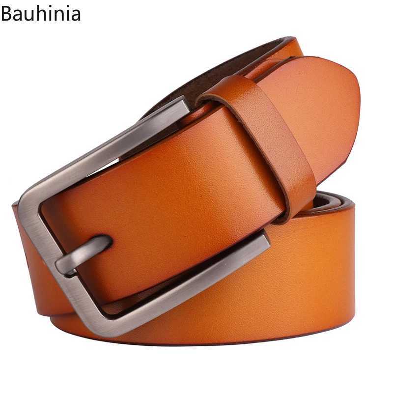 Fashionable retro style pin buckle denim mens leather belt 100-135cm high-quality mens belt set denim belt W250326