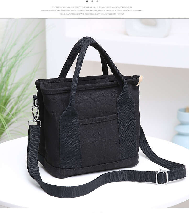 Large capacity thousand layer canvas handbag going out, mommy for leisure, commuting, bento bag, lightweight carrying bag