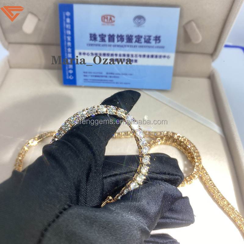 Hip Hop Jewelry 5mm Necklace Gra Certificate S925 Silver d Color Vvs Moissainte Diamond Tennis Chain