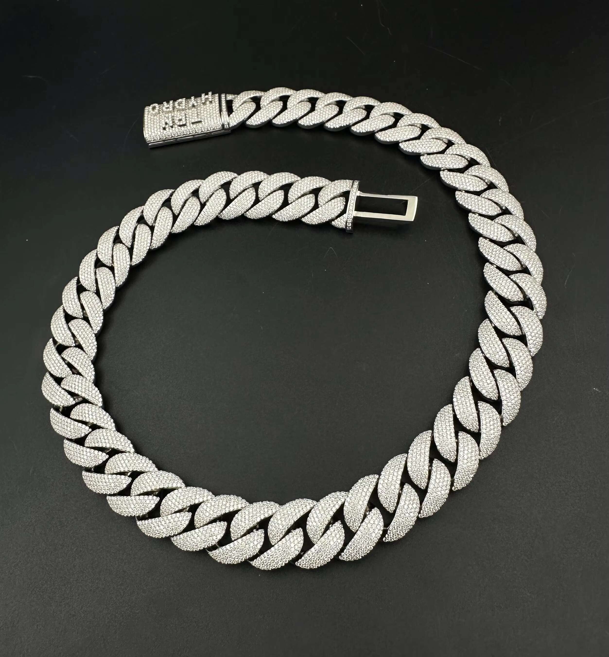 Moissanite Cuban Link Chain 925 Sterling Silver 20mm Iced Out Gold Plated Hiphop VVS Moissanite Cuban Chain