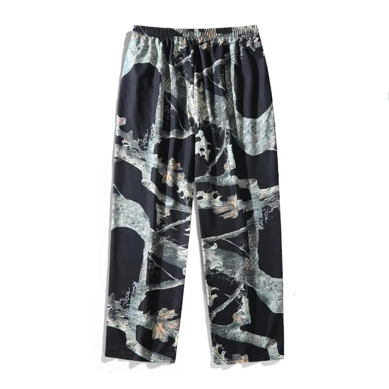Straight Black Camouflage Jeans Street Trend Fashion Slim Y2k Casual Pants Mens Commodity Retro Clothing Jogger 250326