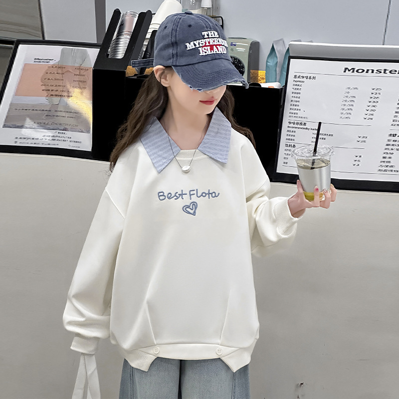 Ddmyshoesvip Children S Clothing Hoodie Spring New Style Children S Western Style Hooded Casual Top Girls Trendy Style