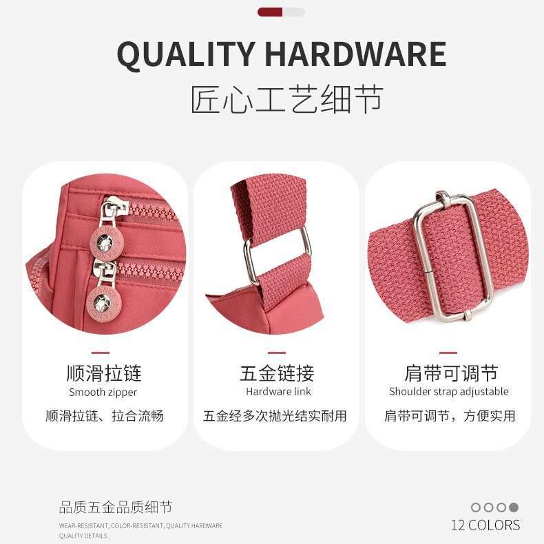 New Fashionable and Popular Shoulder with Large Capacity for Daily Versatile Crossbody Women's Nylon Casual Makeup Mommy Bag