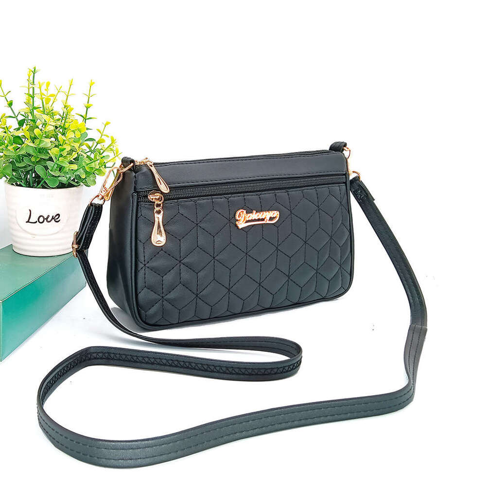 New 2023 Crossbody Shoulder Multi layered Embroidered Leisure Fashion Mom Middle aged Straddle Bag