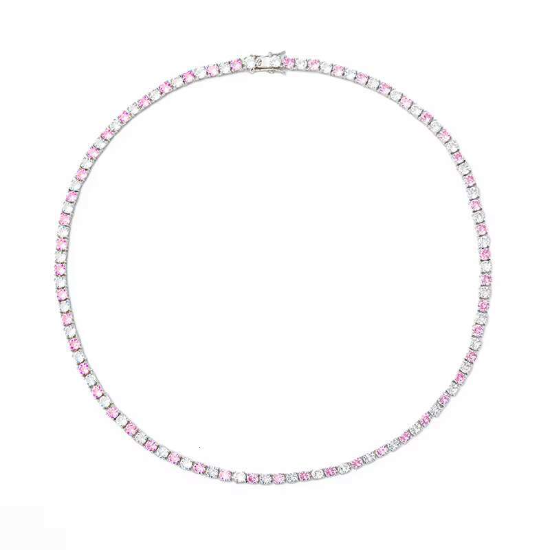 Popular Custom Products Hip Hop Jewelry VVS Moissanite Diamond Tennis Chain 925 Sterling Silver Tennis Necklace Chain for Womens