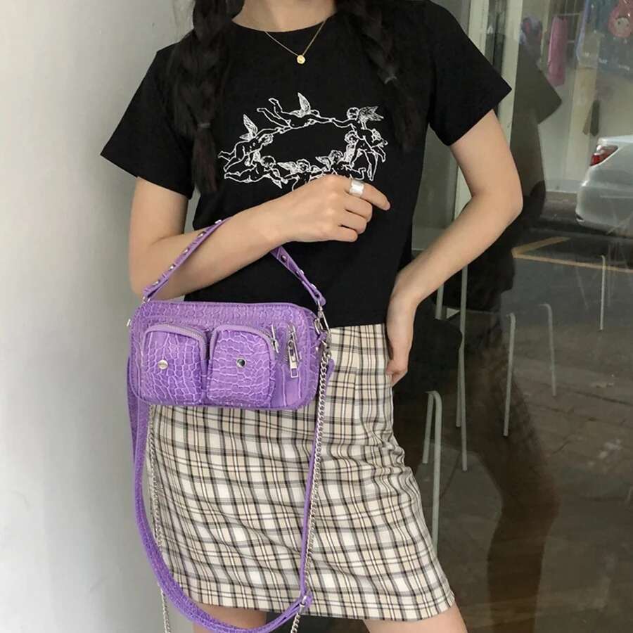 Brand Design Multi-Pocket Women's Leather Shoulder Bags Personality Messenger Handbags Female Chain Lipstick Phone Bag Tide