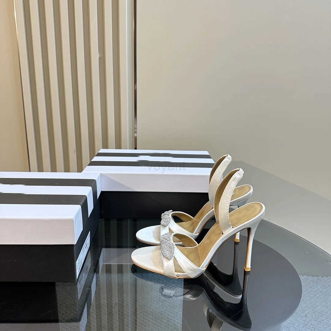 Slingback Crystal High Heel Sandals Open Toe Sling On Stiletto High Heel Fashion 2024 Summer Fashion Dress Shoes Thin Heel Z250326