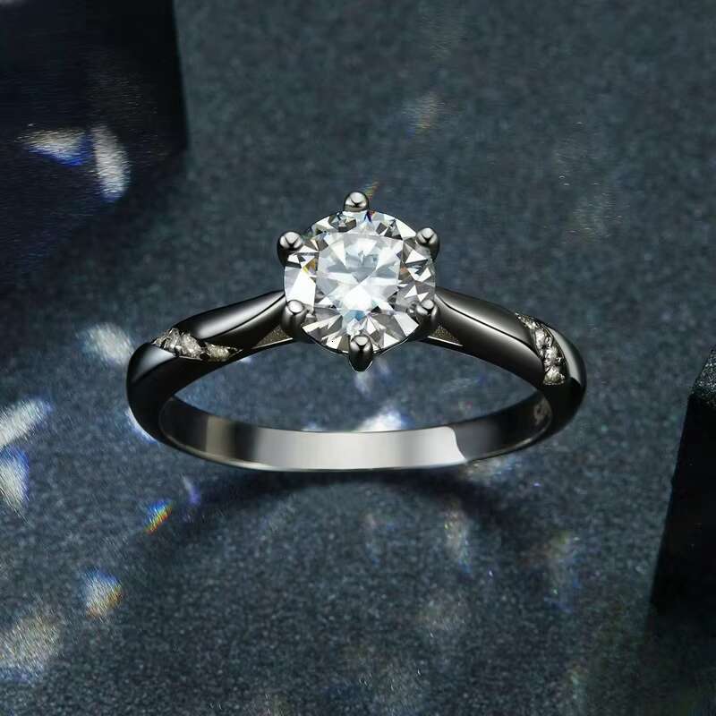 Hot Sale European and American Ins Style Fashion 1 Karat Moissanite Ring S925 Silver Proposal Wedding Ring Women Jewelry Gift
