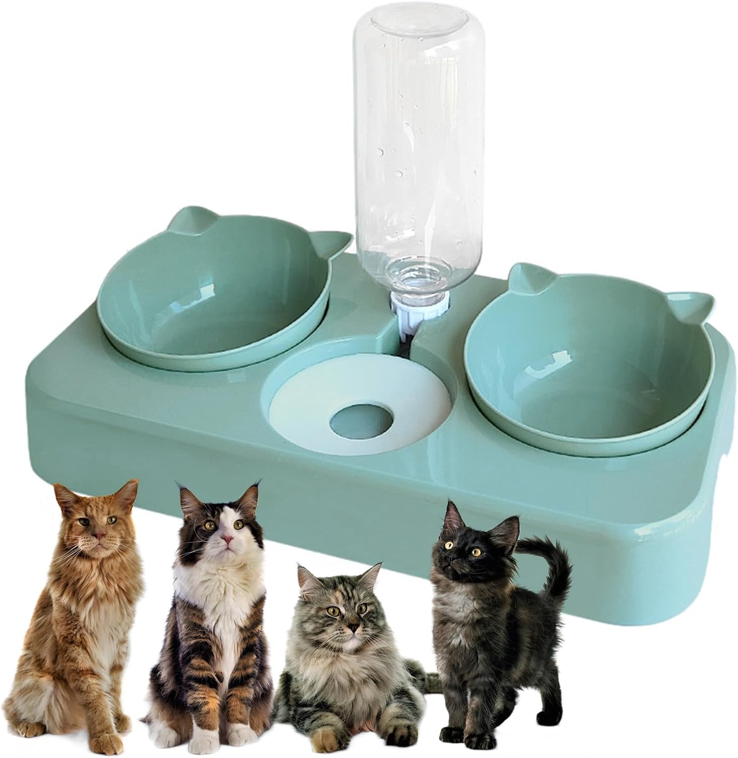 Cat 3 in 1 Automatic Cat Water Dispenser Cat Food Dispenser Pet bowl Set Water and food bowls set the perfect feeding bowl for cats and puppies