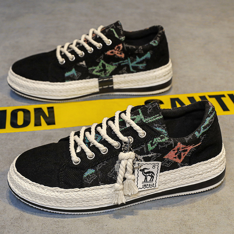 Designer Shoes Canvas Breathable Fashion Summer New Luxury Trendy Men's Corduroy Flat Shoes Casual Lightweight Thin Old Beijing Cloth Shoes White