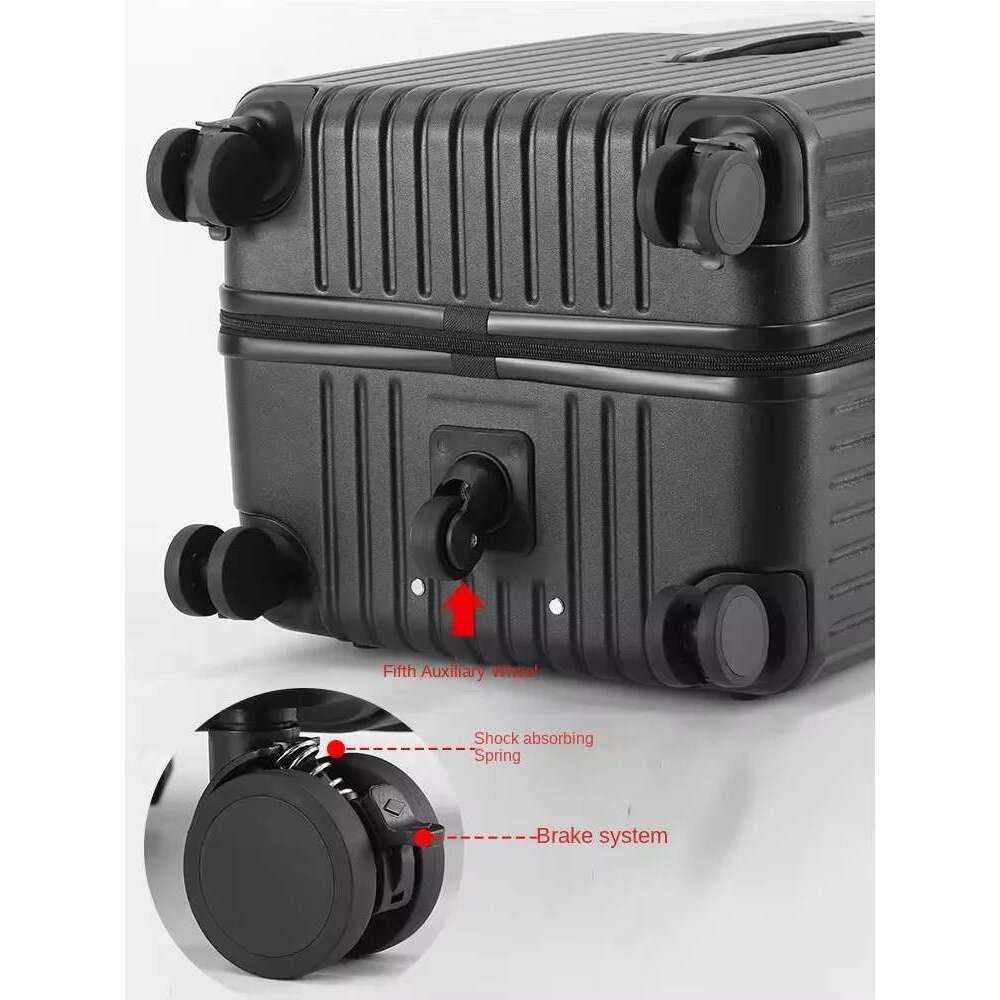 22 28 34 Inch New Quality Spinner Five Wheels Lage PC USB Charger Carry-Ons Suitcase Set with Cup Holder