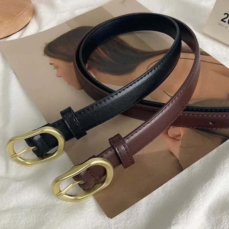 Womens belt trend gold buckle strap personalized decoration pairing pants jeans strap soft belt youth strap W250326