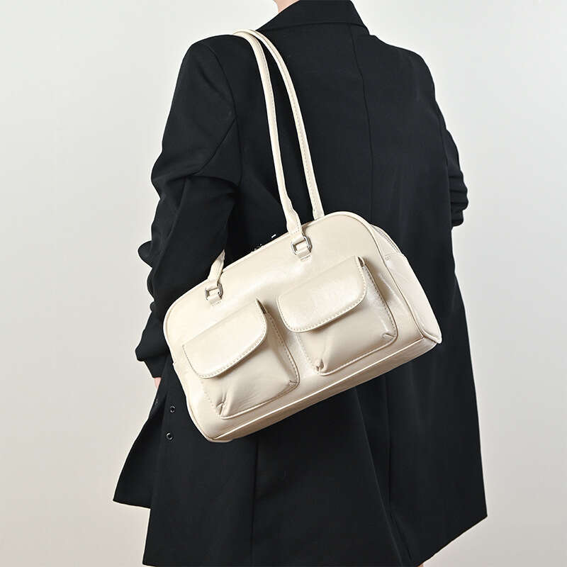 3f 2025 New Tote Large Capacity Women's Single Shoulder Underarm Oil Wax Leather Double Bag Casual Handbag