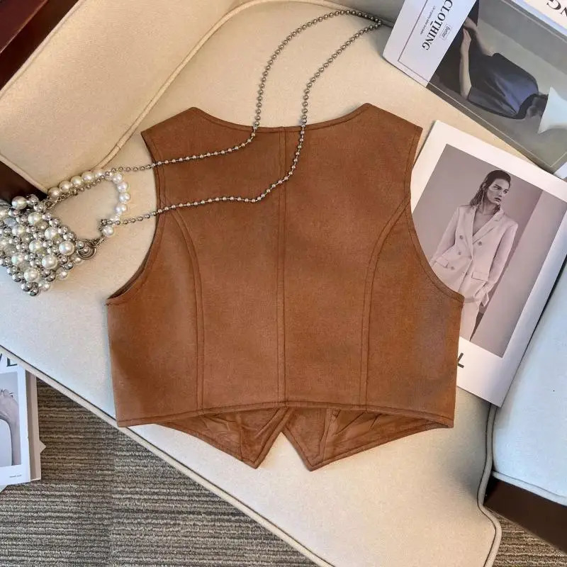 Vintage Fashion Autumn Women V-Neck Embroidery Button Casual Ethnic Style Sleeveless Loose Cardigan Short Cowboy Coats Vest Tops 250320