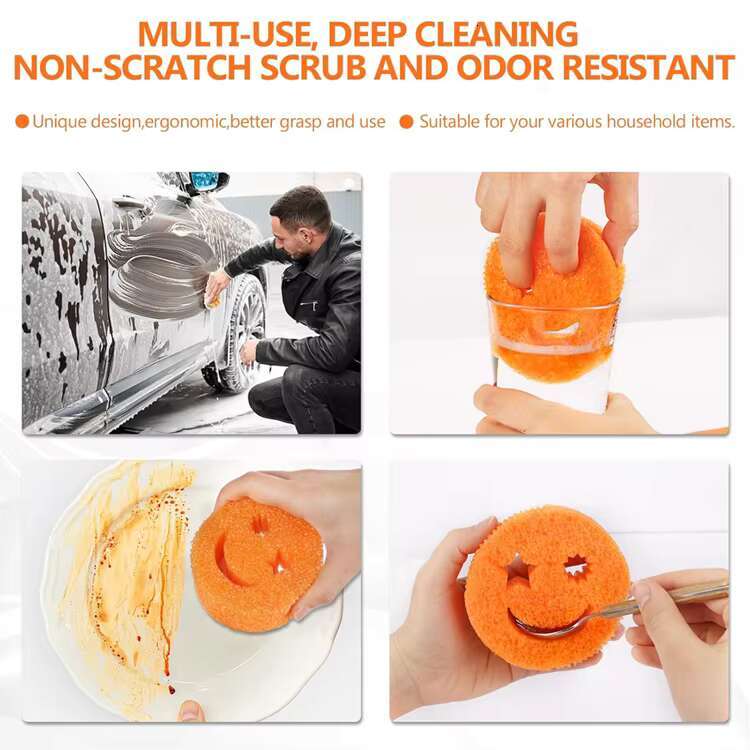 BPA Free Multipurpose Odor Resistant Temperature Controlled Deep Color Kitchen Scrubber Cleaning Sponge for Dishes and Home