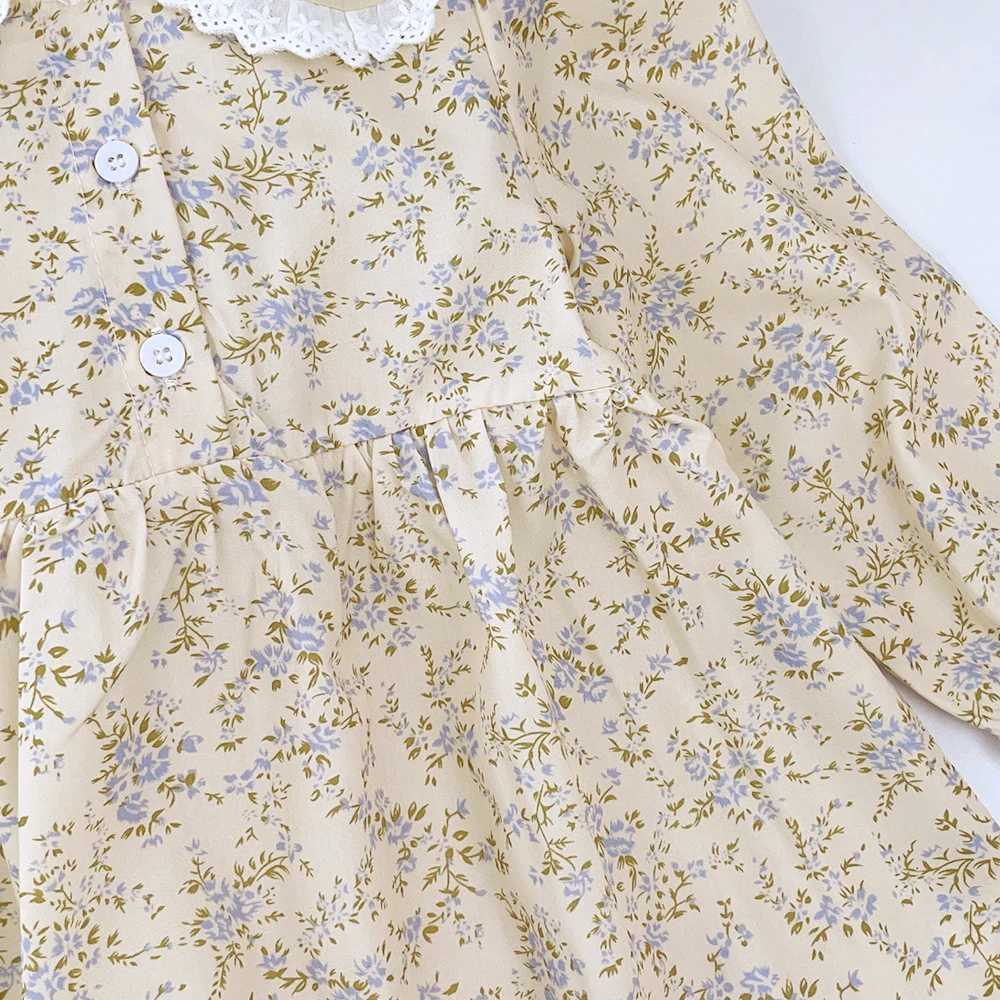 Bear Leader Girl Flower Dress Autumn Fashion 2023 Lace Down Flower Princess Dress Childrens Casual Autumn Clothing W250326