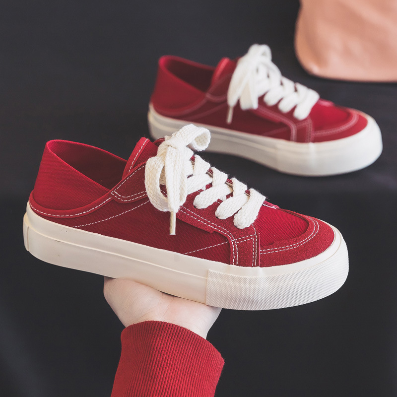 Designer Shoes DDOO Red Half Slippers Two Wear Women's Spring 2025 New Style One Step Lazy Board Cloth Shoes Ball White Shoes