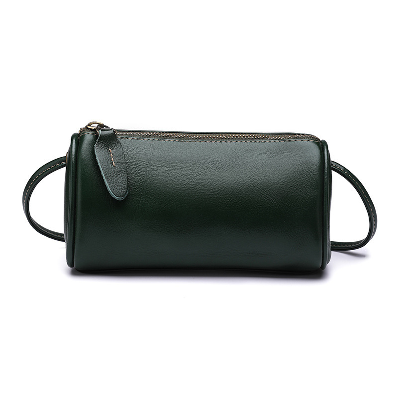 Designer 2025S genuine women spring new lightweight crossbody small oil wax soft cow leather feeling mini phone pillow bag