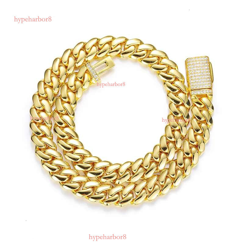 12mm-20mm Hip Hop Heavy Large Miami Cuban k Chain Mens Necklace Real Gold Plated topBg 5A Zircon Clasp Men Jewelry