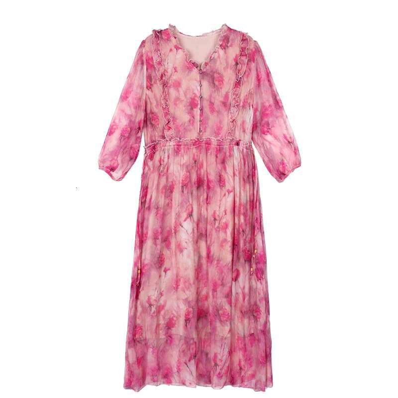Real Mulberry Silk Dress Summer 2024 New French Gentle and Aging Reducing Foreign Style Fragmented wer Skirt