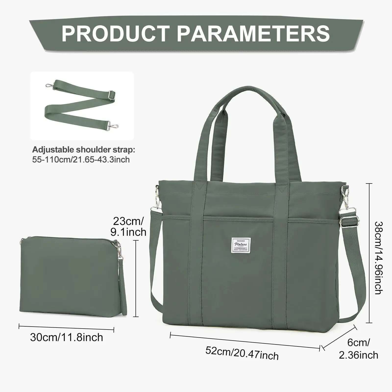 2Pcs New Women 2024 Large Capacity Classics Handbag Tote Shoulder Purses Fashion Ladies Travel Shopping Bag