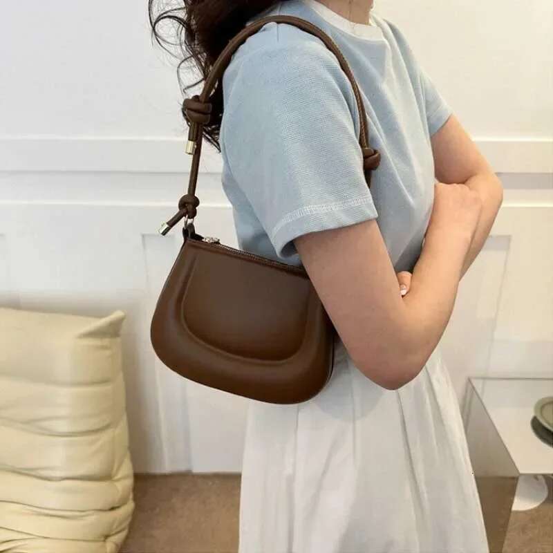 Soft PU Ladies Leather Crossbody Women Purple Underarm Retro Solid Color Handbag Fashion Design Girl Small Shoulder Bag