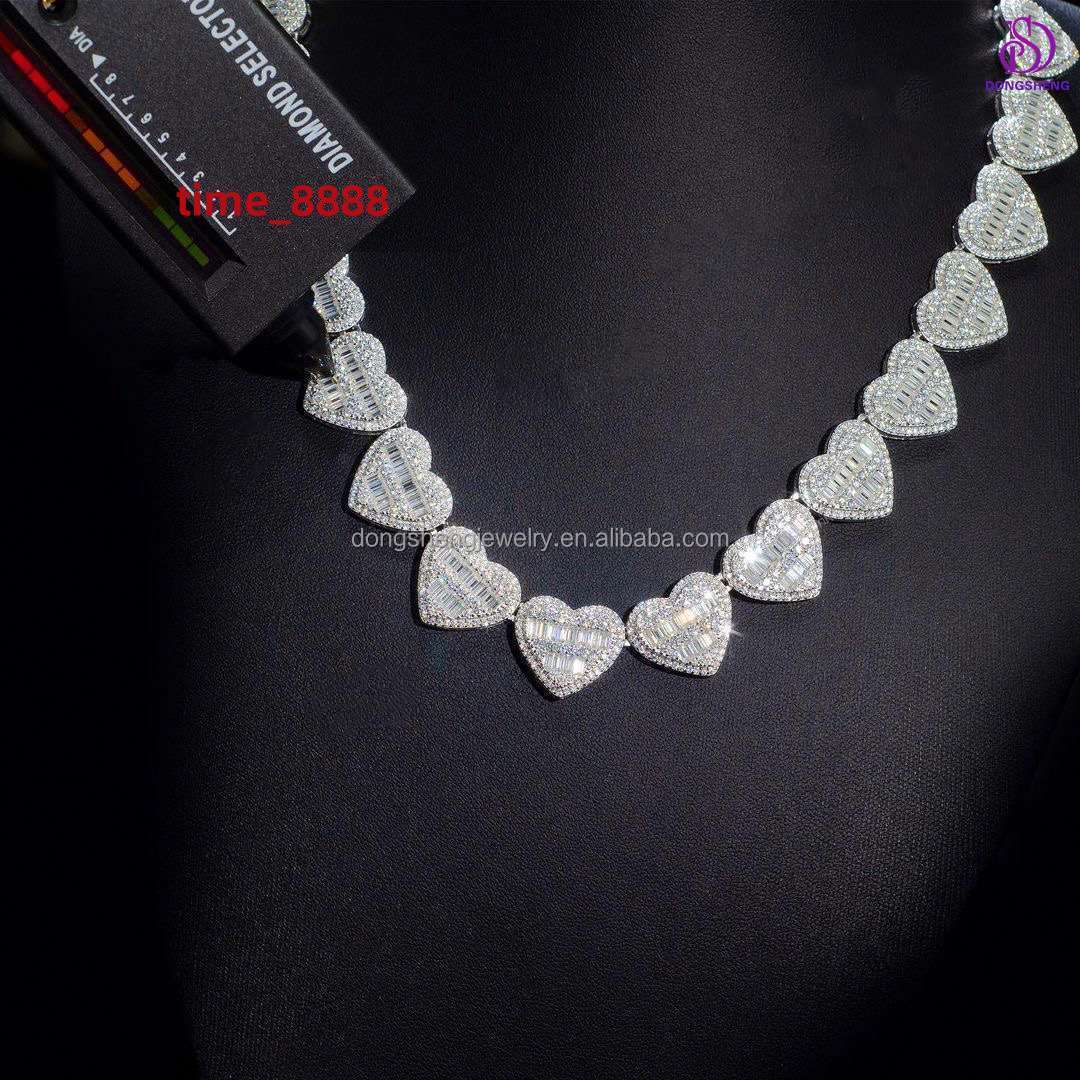 2023 New Arrival Competitive Price Cross Bling Cuban Link Chain Moissanite Infinity H