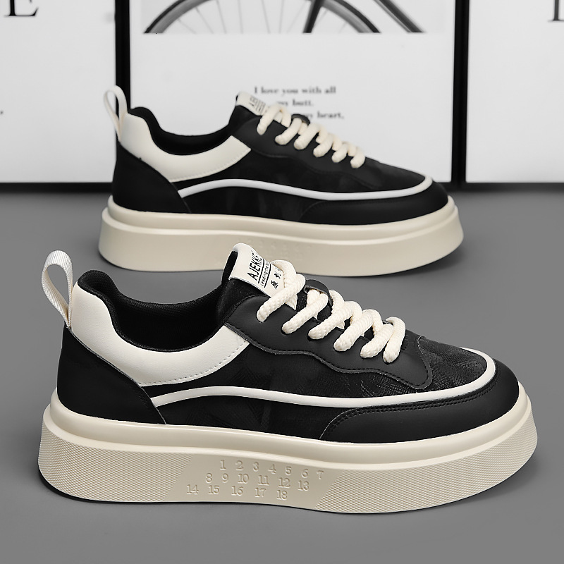 2025S New Trend Designer Spring New Fashionable Trendy White Versatile Board Thick Soled Height Increasing Casual Men S Shoes