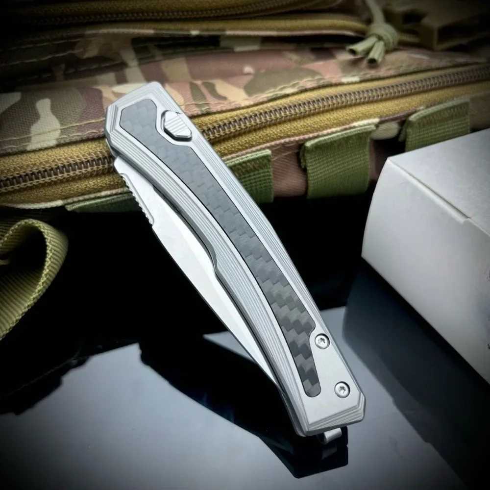 High quality 0556 POCket folding knife 9cr13 blade caRBon fiber handLE hunting survival outdoor knife Edc tactical toolXJ250326
