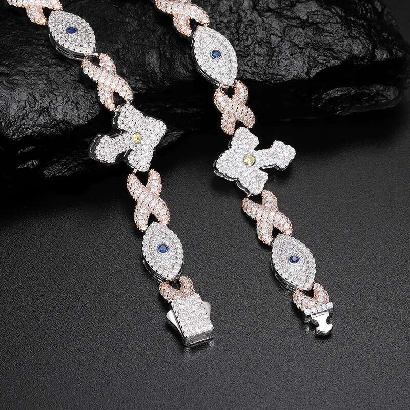 Unisex luxury Moissanite VVS1 Necklace Chain 925 Silver For Women Iced Out Chain Link Necklace Fine Hip Hop Jewelry