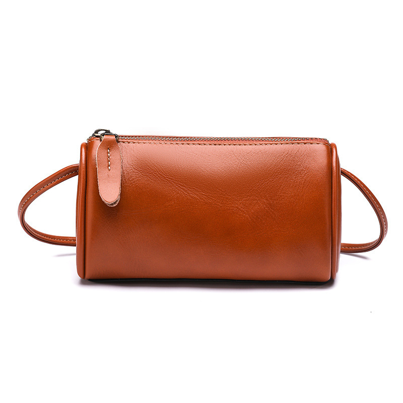 Designer 2025S genuine women spring new lightweight crossbody small oil wax soft cow leather feeling mini phone pillow bag