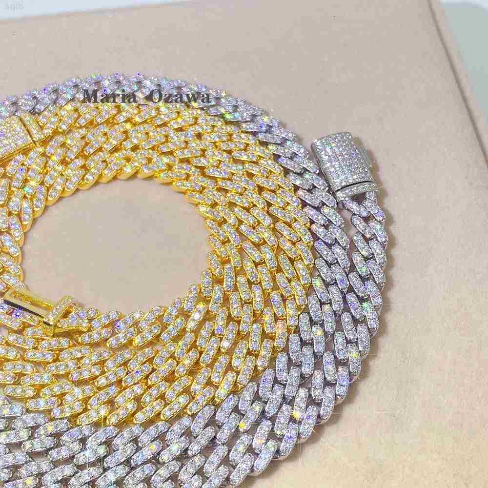 Wholesale Custom Iced Out Bling 8mm 20inches Diamonds Chain Gold Plated Men Women Cuban Necklaces