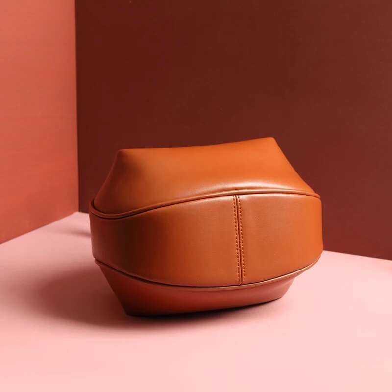 2024 TWO SIZE Vintage Elegant Pillow Boston Box Genuine Leather Handbags Top Handle Clutches Evening Bags Women Female Small