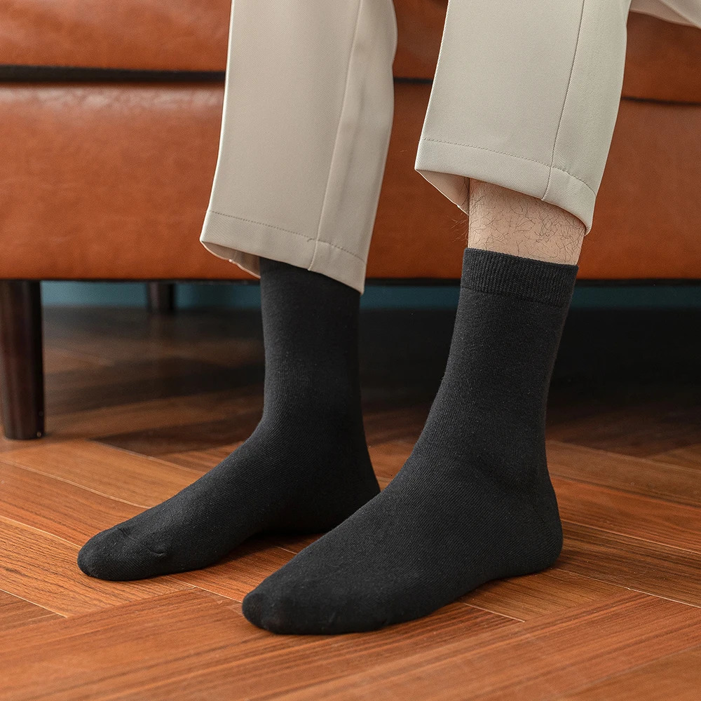 10 pairs of mens cotton socks style black business soft autumn white 250326