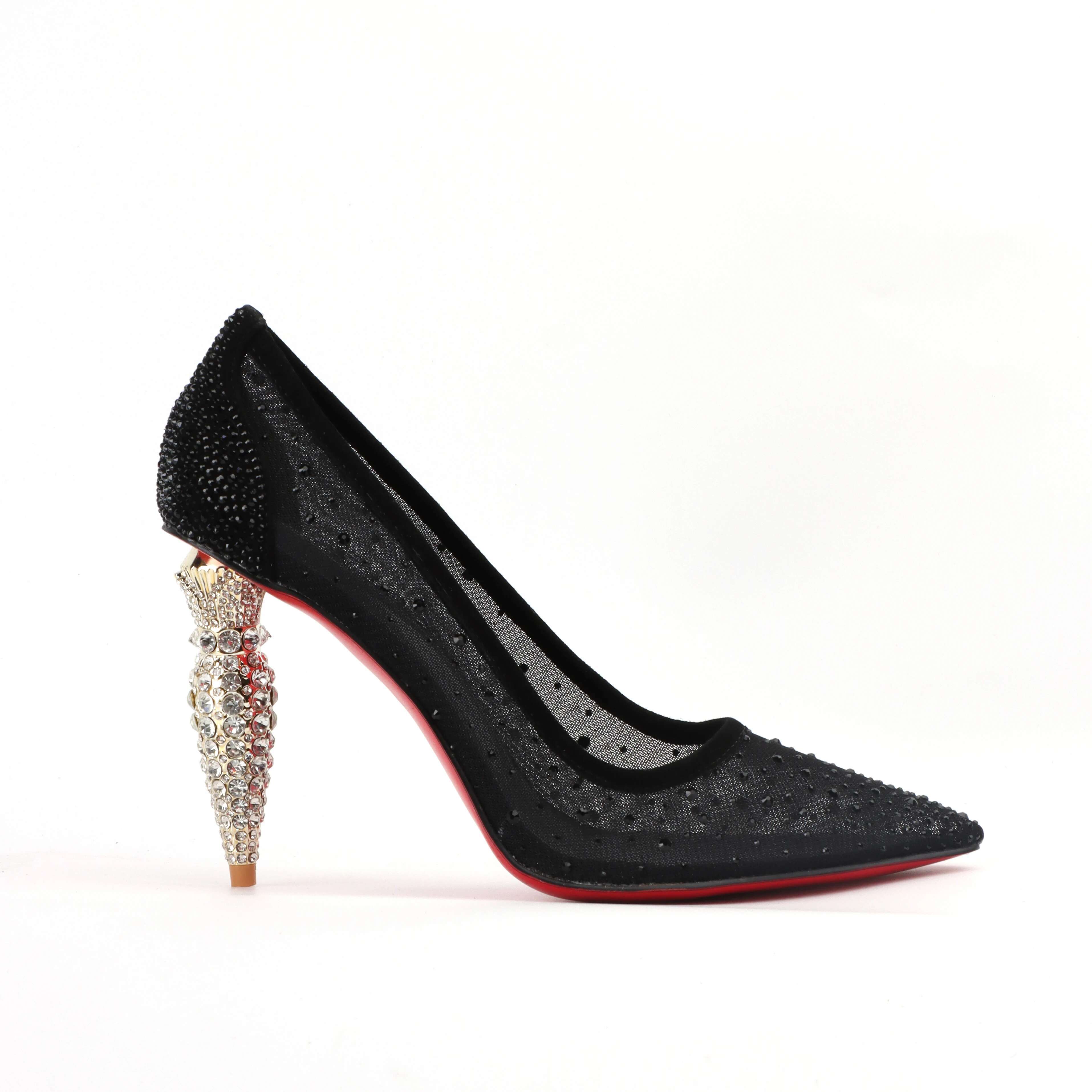 Designer Lipstick for Women Stiletto Pumps Pointed Toe Heels Wedding Party Dress Shoes Black Bride Brand High Quality