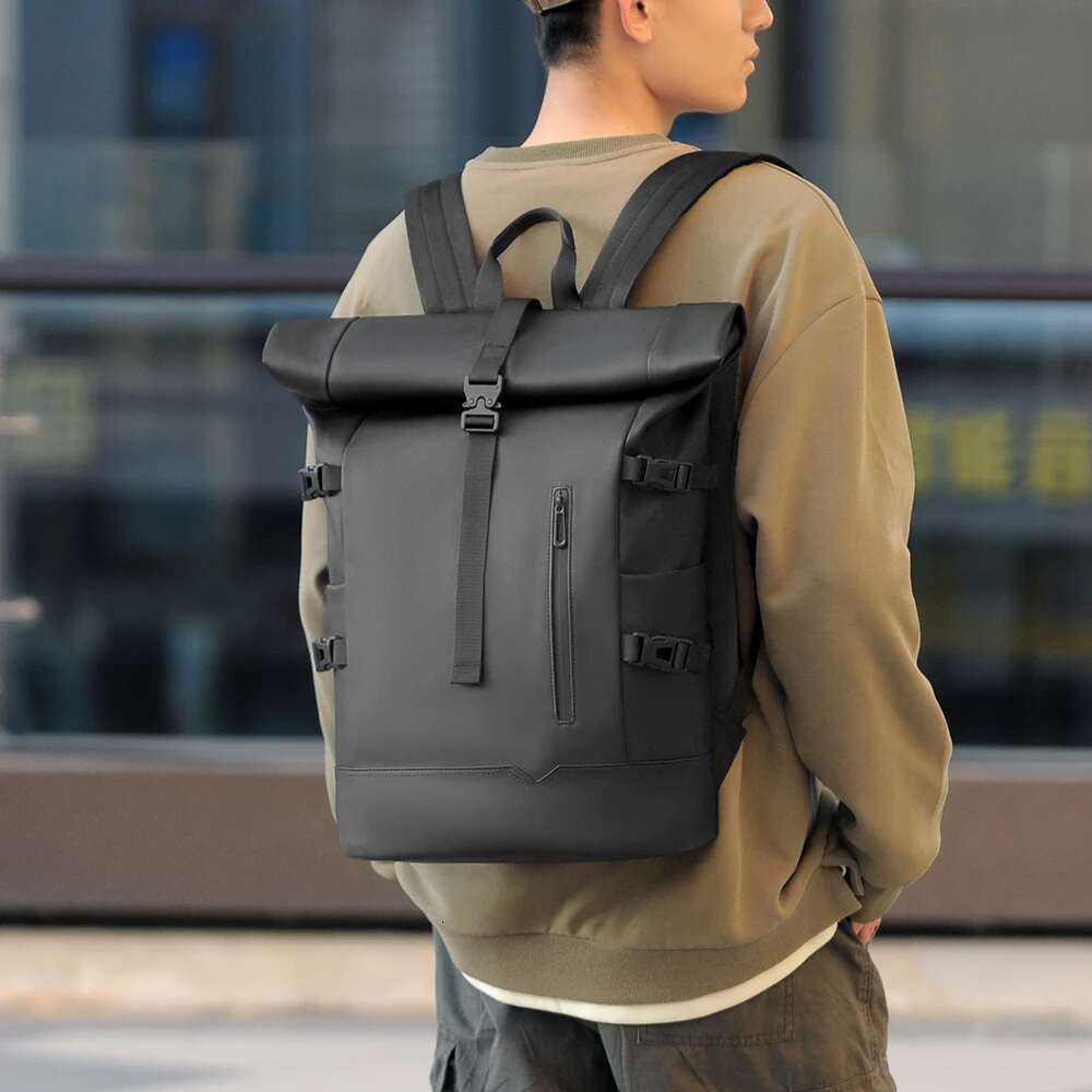 Waterproof Durable Outdoor Roll Top Fashion Casual Backpack For Hiking Travel Men Women Daily Commute