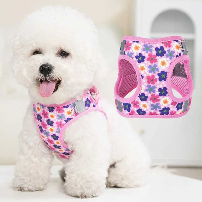 HP386 pet cat and dog printed vest style wiring harness 360 suitable for pet body size 1.5-meter dog leash. X250326