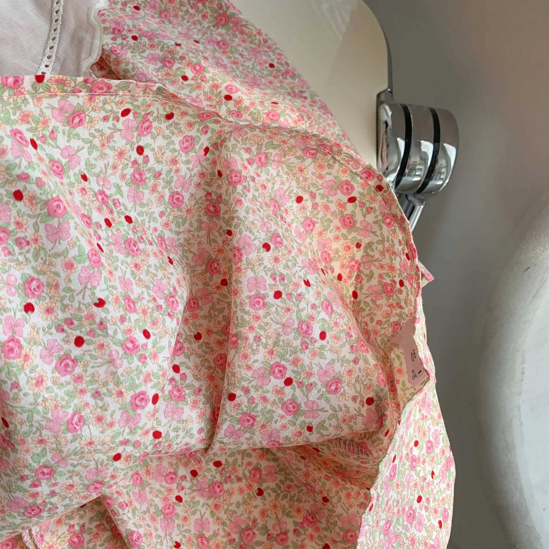 Milancel Spring Baby Flower Dress 1-6Y Doll Neck Korean Puff Sleeve Princess Dress Childrens Autumn Clothing W250326