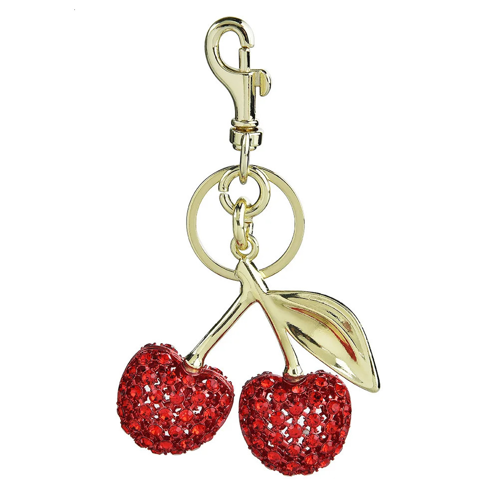 Sparkling Diamonds Delicious Cherry Keychain Fruits Cherries Pendant For Women Men Jewelry Bag Accessories Gift 2025 250325