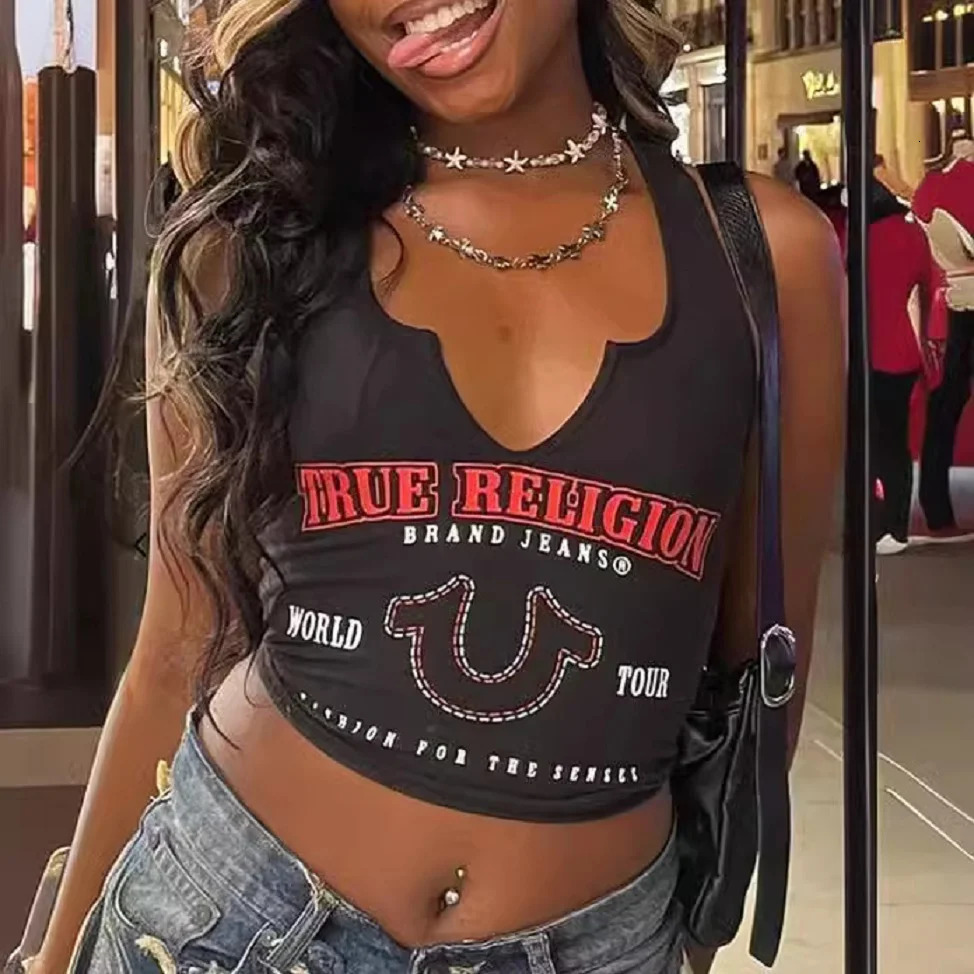 Sexy Graphic T Shirts Fashion Top Printed Sweatshirts Streetswear Summer Clothes Women Y2K Cropped Tank Tops Tees 250321
