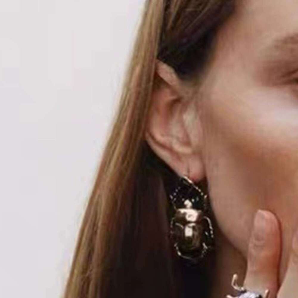 Bold Vintage Beetle Earrings Cool Toned Alloy Statement Jewelry Everyday Fashion for Women